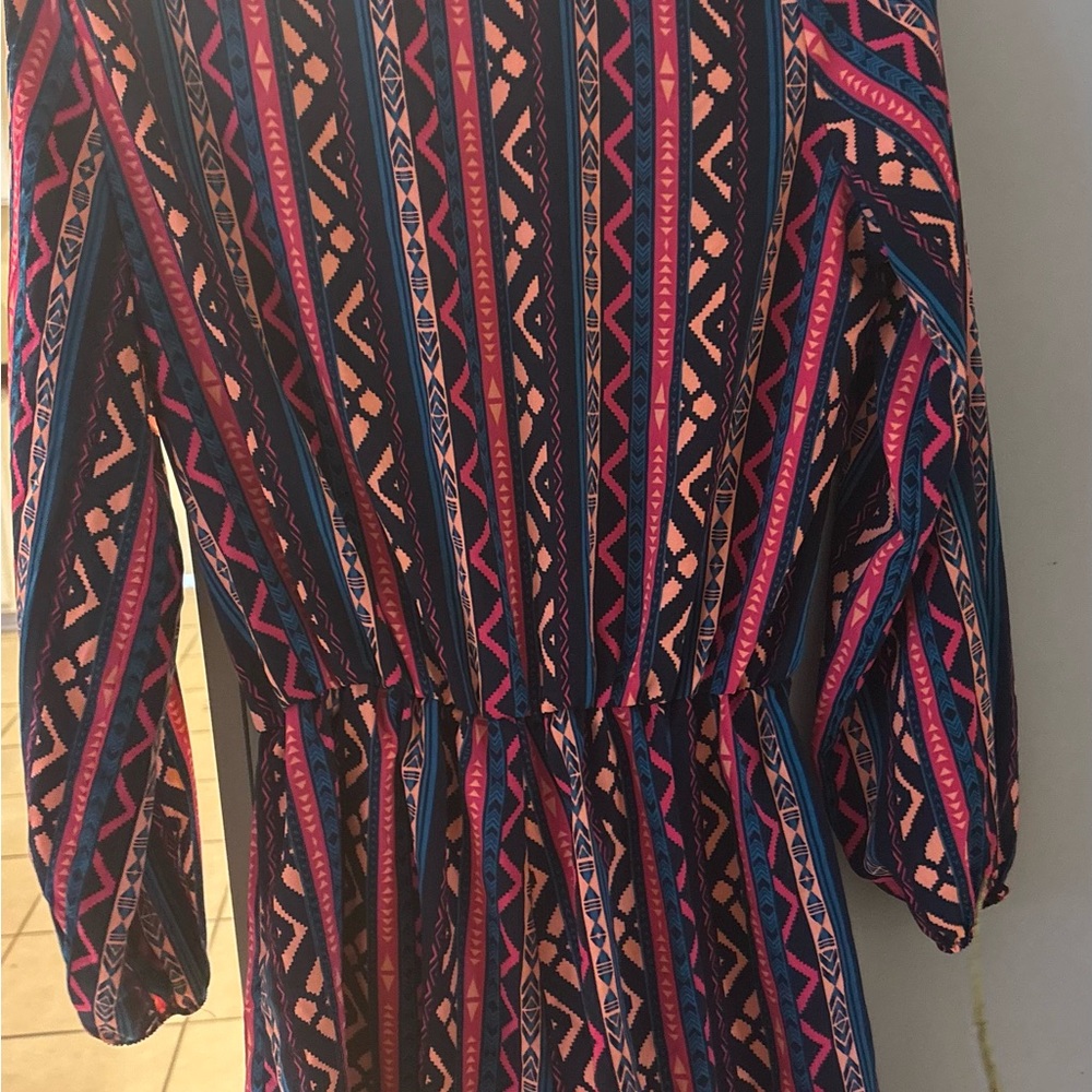 Colorful Geometric Patterned Dress